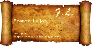 Francz Lajos névjegykártya