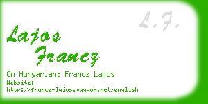 lajos francz business card